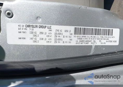 2010 Chrysler Town & Country Touring из США, поврежденный, VIN 2A4RR5D14AR324471